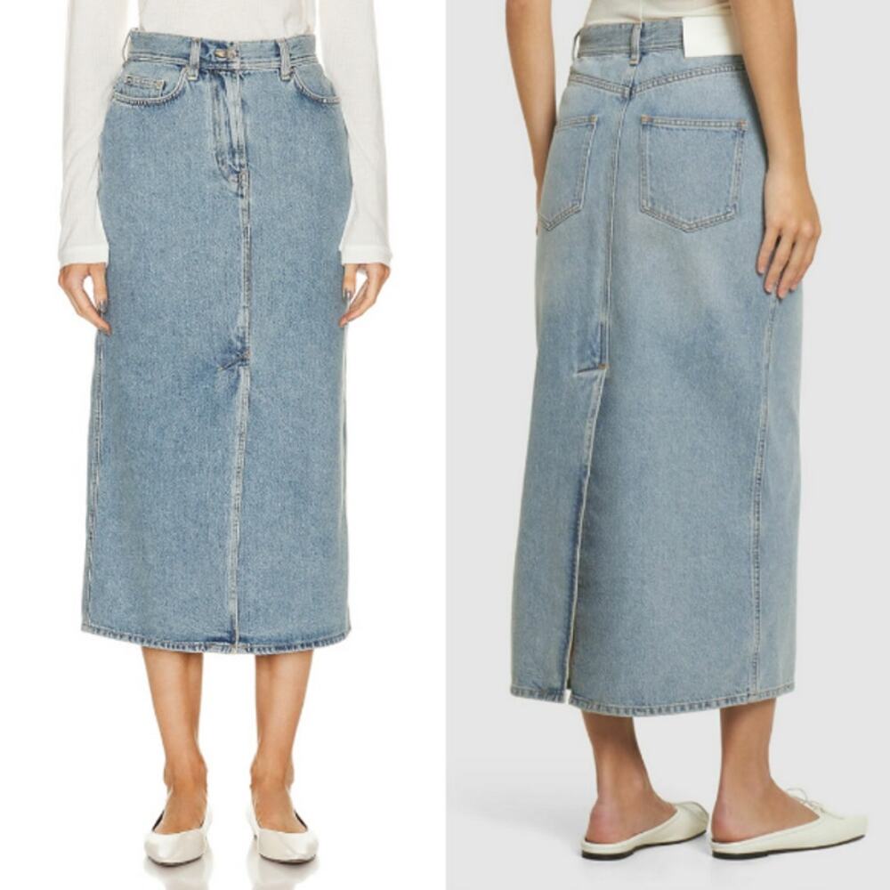 Loulou Studio Rona Denim Long Skirt 320$‎ Size Large Summer Spring